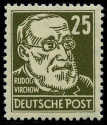 25 Pf. Virchow 1952, Papier "z", Wz. 2 XI, postfrisches Prachtstück. ...